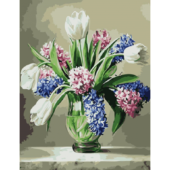 Kit pictura pe numere cu flori, NDTP-115