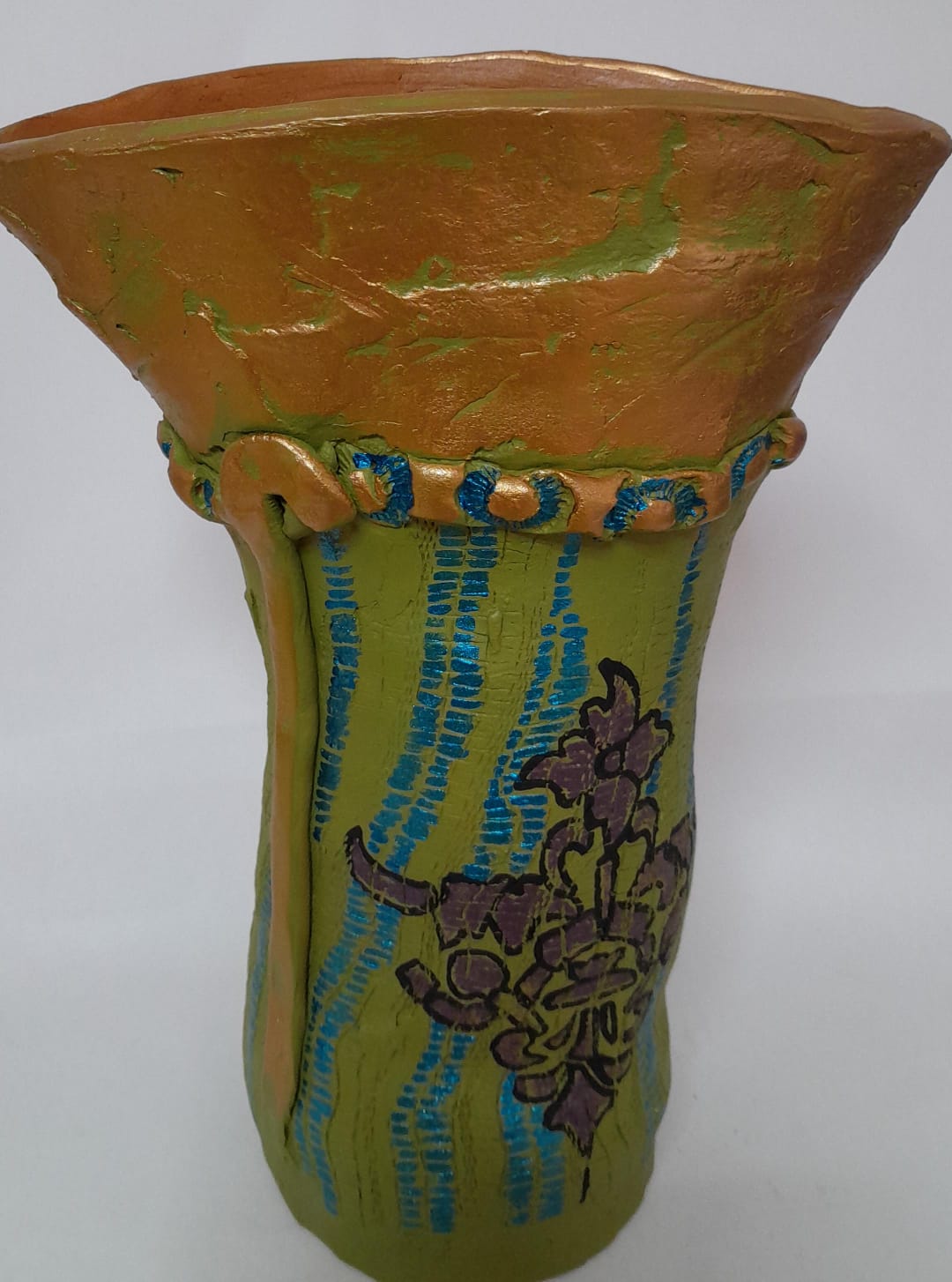 Vaza ceramica unicat pictata manual,V40