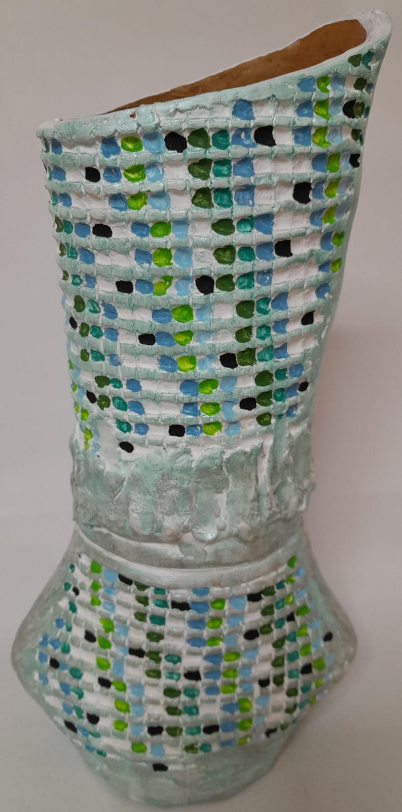 Vaza ceramica unicat pictata manual,V42