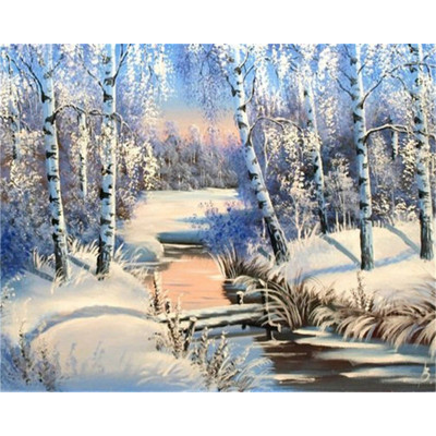Kit pictura pe numere cu iarna, DTP7126-9
