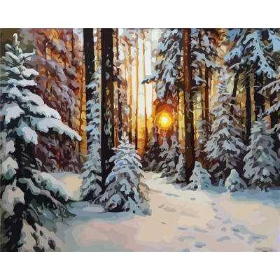 Kit pictura pe numere cu iarna, DTP7136-79