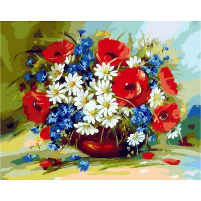 Kit pictura pe numere cu flori, DTP5914-27