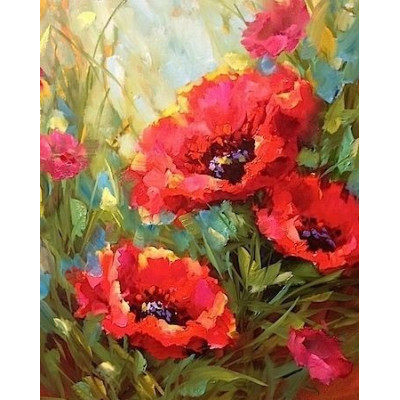 Kit pictura pe numere cu flori, DTP6606-15
