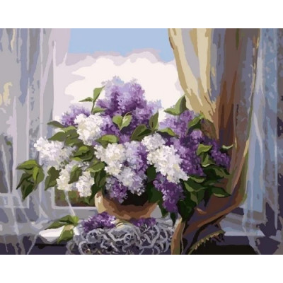 Kit pictura pe numere cu flori, DTP6621-46/15
