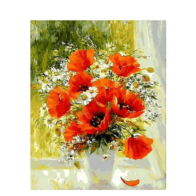 Kit pictura pe numere cu flori, Poppy flowers DTP65-S6M1