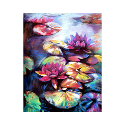 Kit pictura pe numere cu flori, Waterlilies DTP1608-120