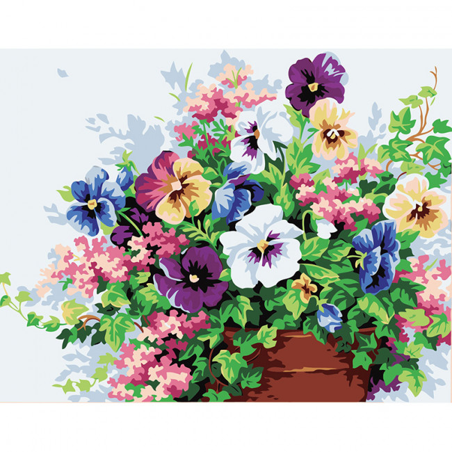 Kit pictura pe numere cu flori, Terrace Flowers DTP479-S6G1