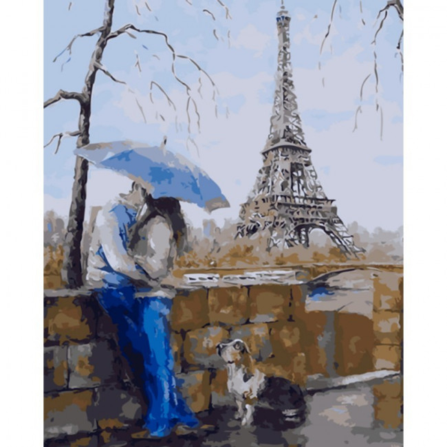 Kit pictura pe numere cu orase, Love in Paris DTP236-S4D2.