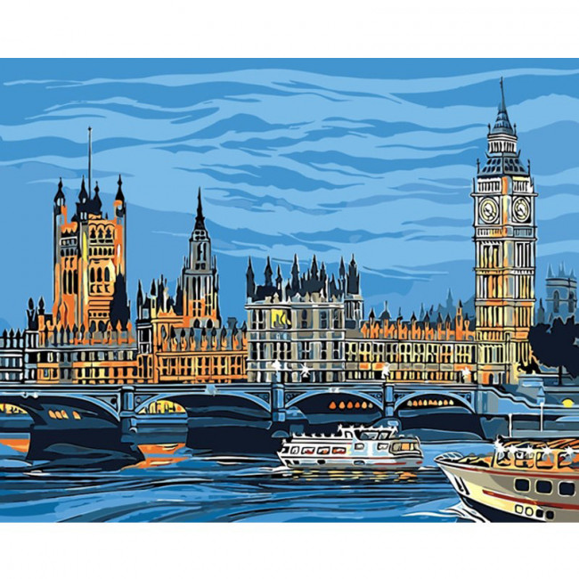 Kit pictura pe numere cu orase, London by night DTP149-S5A1.