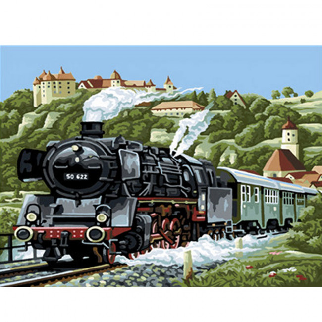 Kit pictura pe numere cu peisaje, Train DTP 394-S3 2.