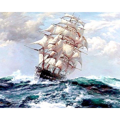 Kit pictura pe numere cu vapoare, Stormy Sea